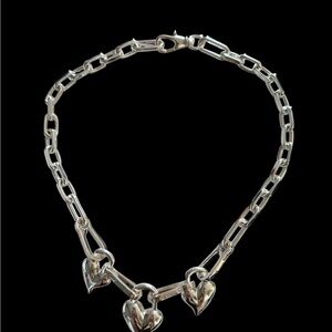 Jenny Bird Padlock Triple Heart Necklace